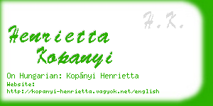 henrietta kopanyi business card